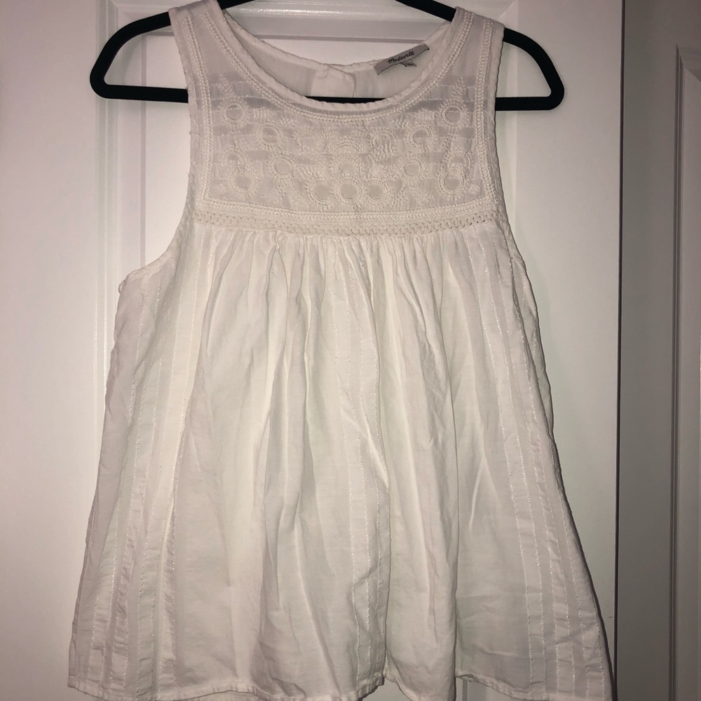 Women’s madewell white detailed tank top